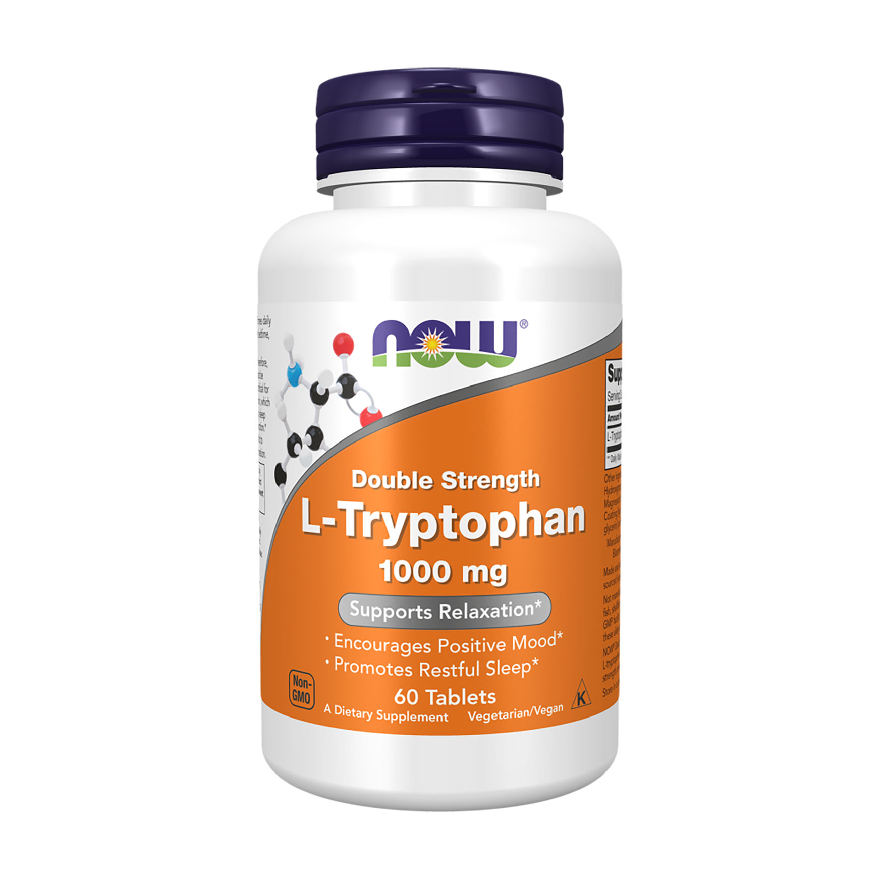 L-Триптофан NOW foods Double Strength L-Tryptophan 1000 мг, 60 таблеток